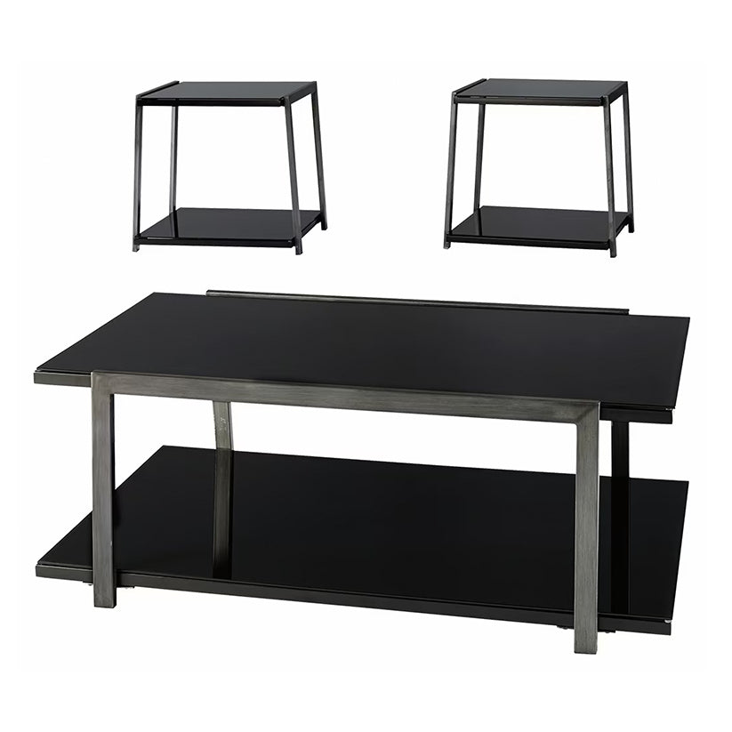 Rollynx - Black - Occasional Table Set (Set of 3)