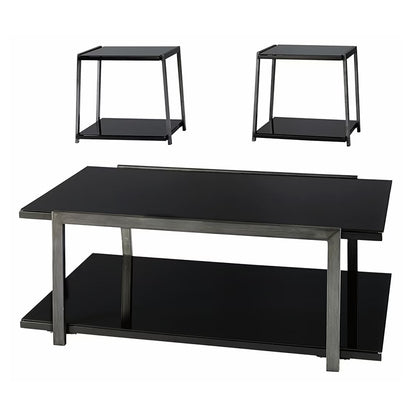 Rollynx - Black - Occasional Table Set (Set of 3)