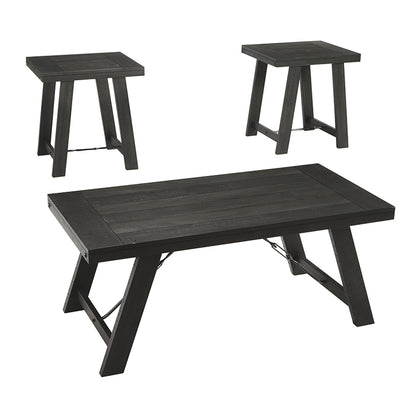 Noorbrook - Black / Pewter - Occasional Table Set (Set of 3)