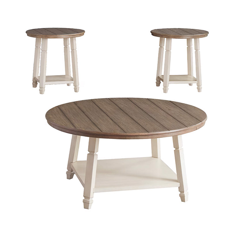 Bolanbrook - White / Brown / Beige - Occasional Table Set (Set of 3)