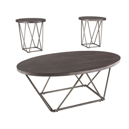 Neimhurst - Dark Brown - Occasional Table Set (Set of 3)