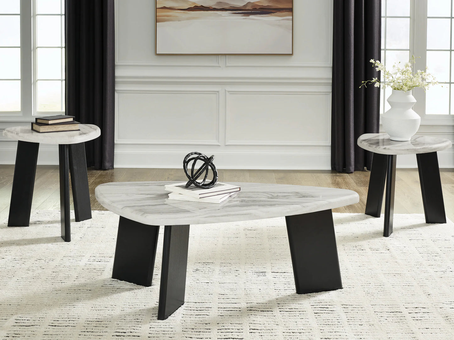 Lilyberg - Gray / Black - Occasional Table Set (Set of 3)