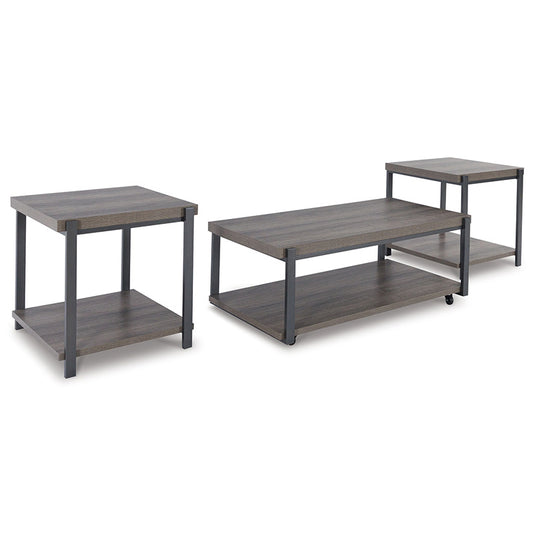 Wilmaden - Gray / Black - Occasional Table Set (Set of 3)