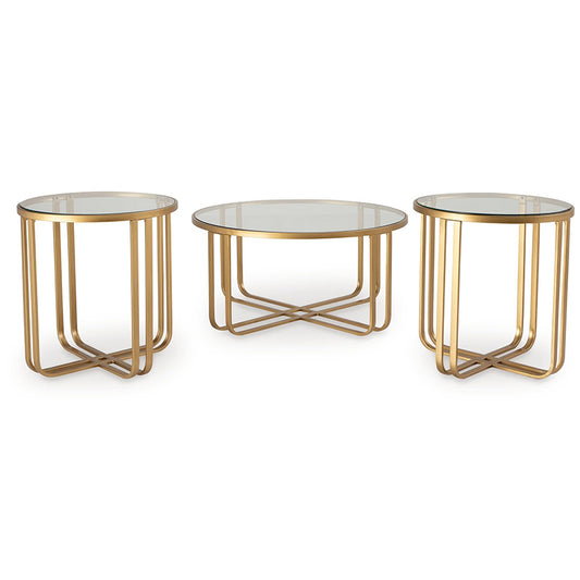 Milloton - Gold - Occasional Table Set (Set of 3)