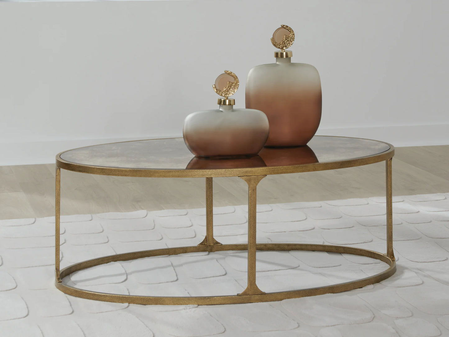 Korajane - Antique Gold - Oval Cocktail Table