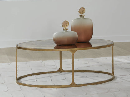 Korajane - Antique Gold - Oval Cocktail Table