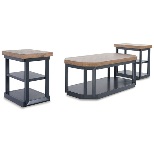 Landocken - Brown / Blue - Occasional Table Set (Set of 3)