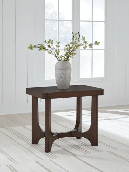 Korestone - Dark Brown - Rectangular End Table