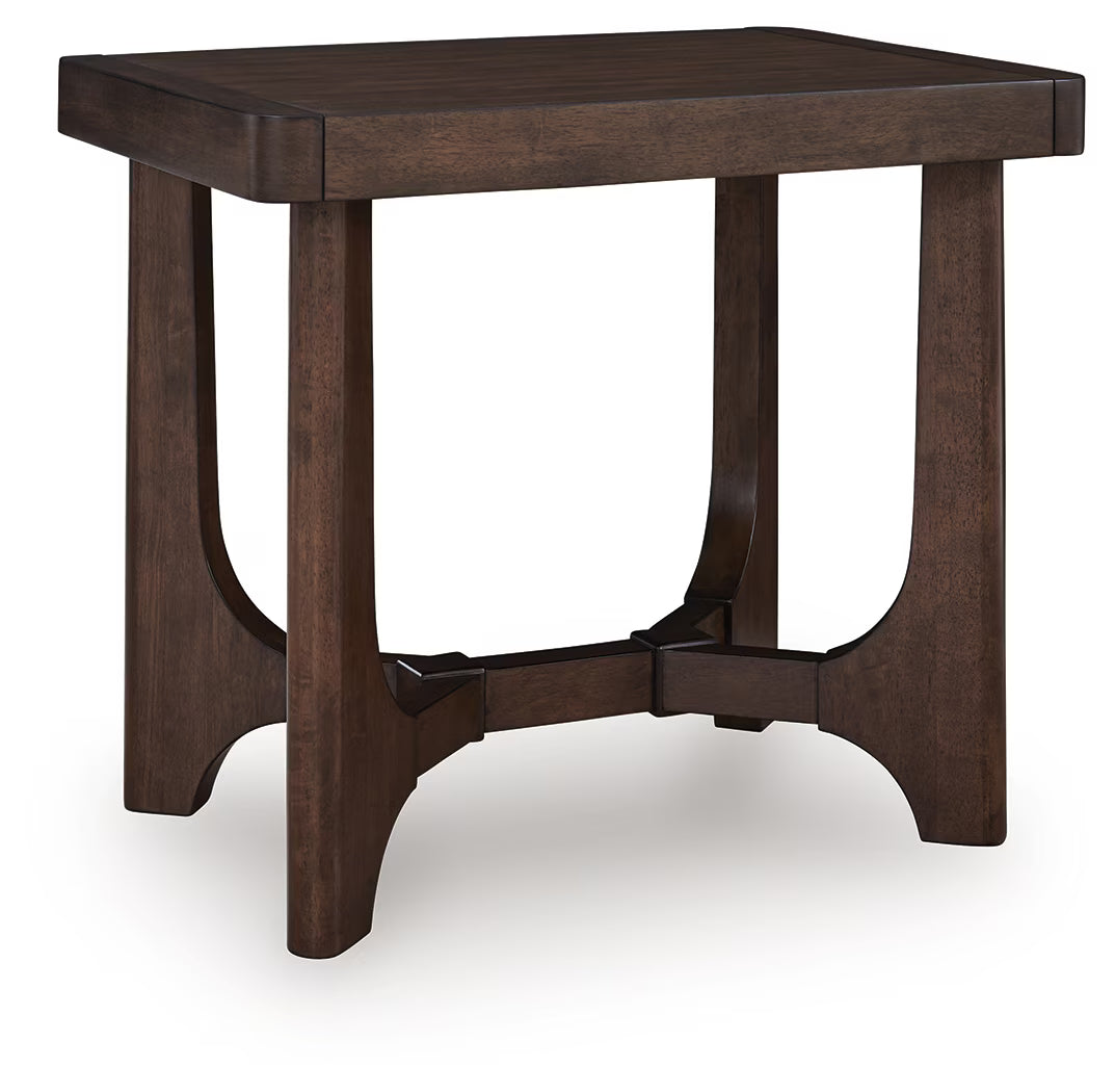 Korestone - Dark Brown - Rectangular End Table
