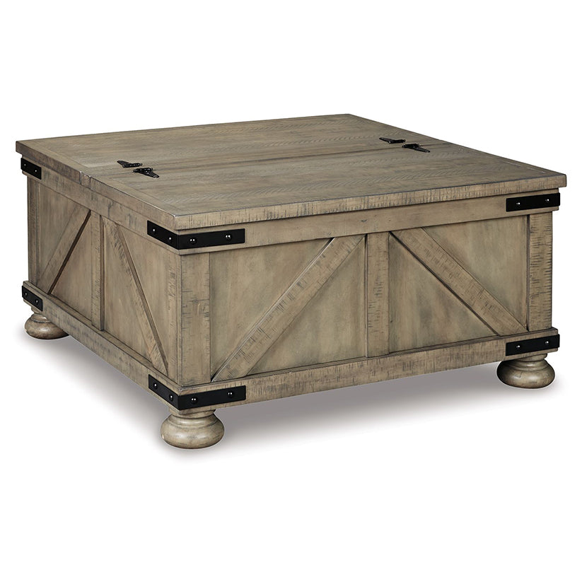 Aldwin - Gray - Cocktail Table With Storage - Square