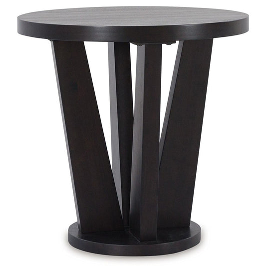 Chasinfield - Dark Brown - Round End Table