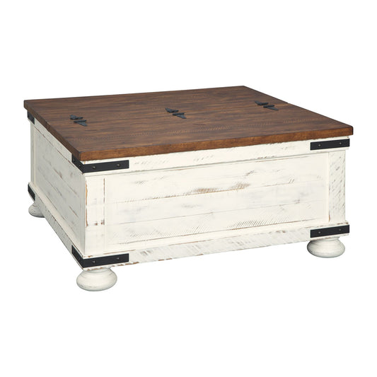 Wystfield - White / Brown - Cocktail Table With Storage