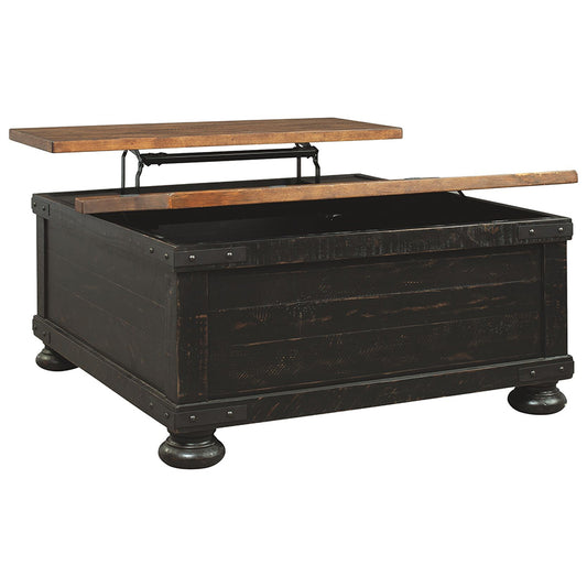 Valebeck - Black / Brown - Lift Top Cocktail Table