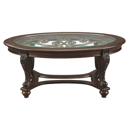 Norcastle - Dark Brown - Oval Cocktail Table