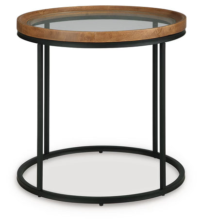Noraluna - Round End Table - Medium Brown