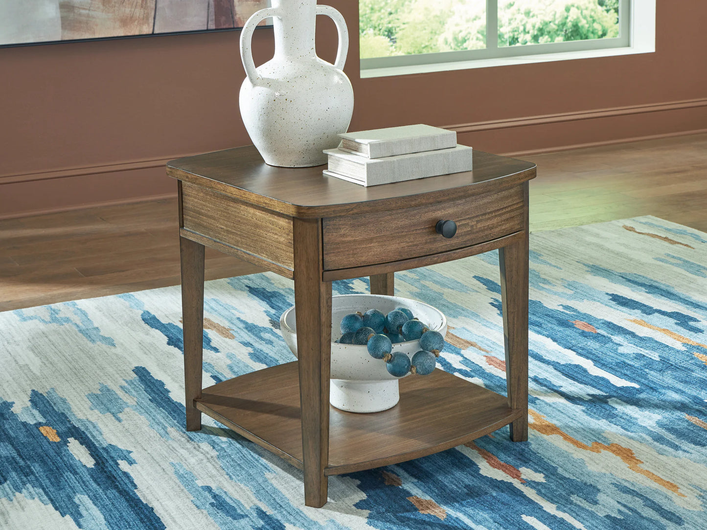 Burkbyer - Brown - Rectangular End Table