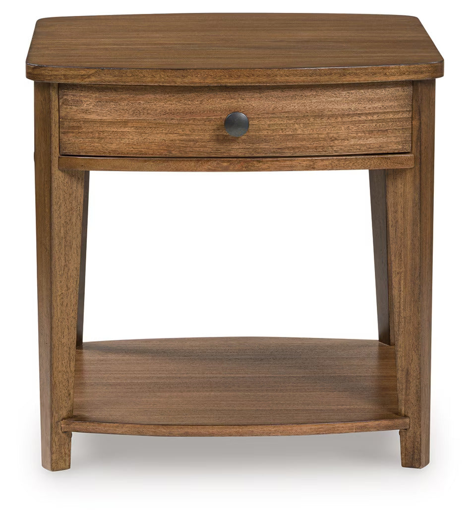 Burkbyer - Brown - Rectangular End Table