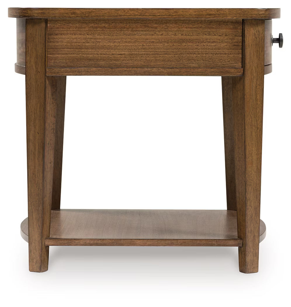 Burkbyer - Brown - Rectangular End Table