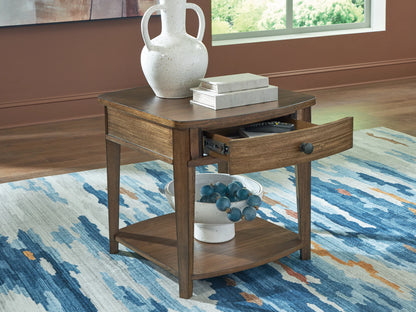 Burkbyer - Brown - Rectangular End Table