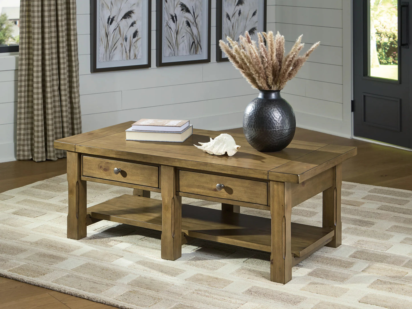 Vandenmore - Medium Brown - Rectangular Cocktail Table