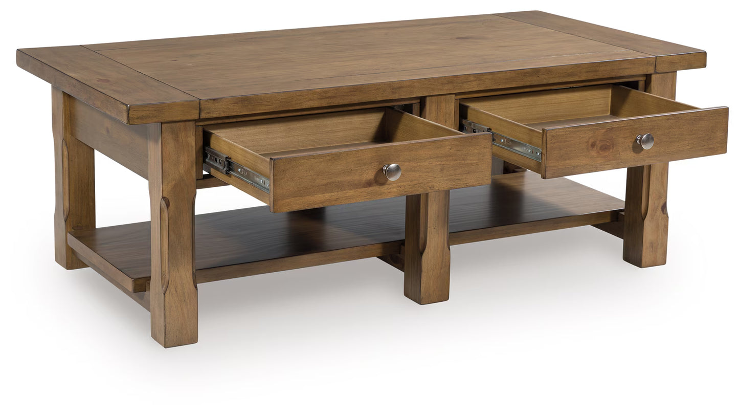 Vandenmore - Medium Brown - Rectangular Cocktail Table