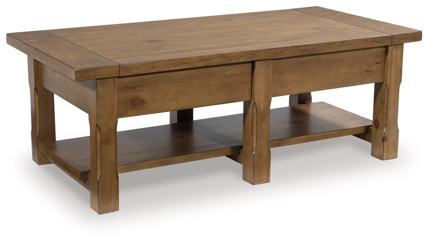 Vandenmore - Medium Brown - Rectangular Cocktail Table