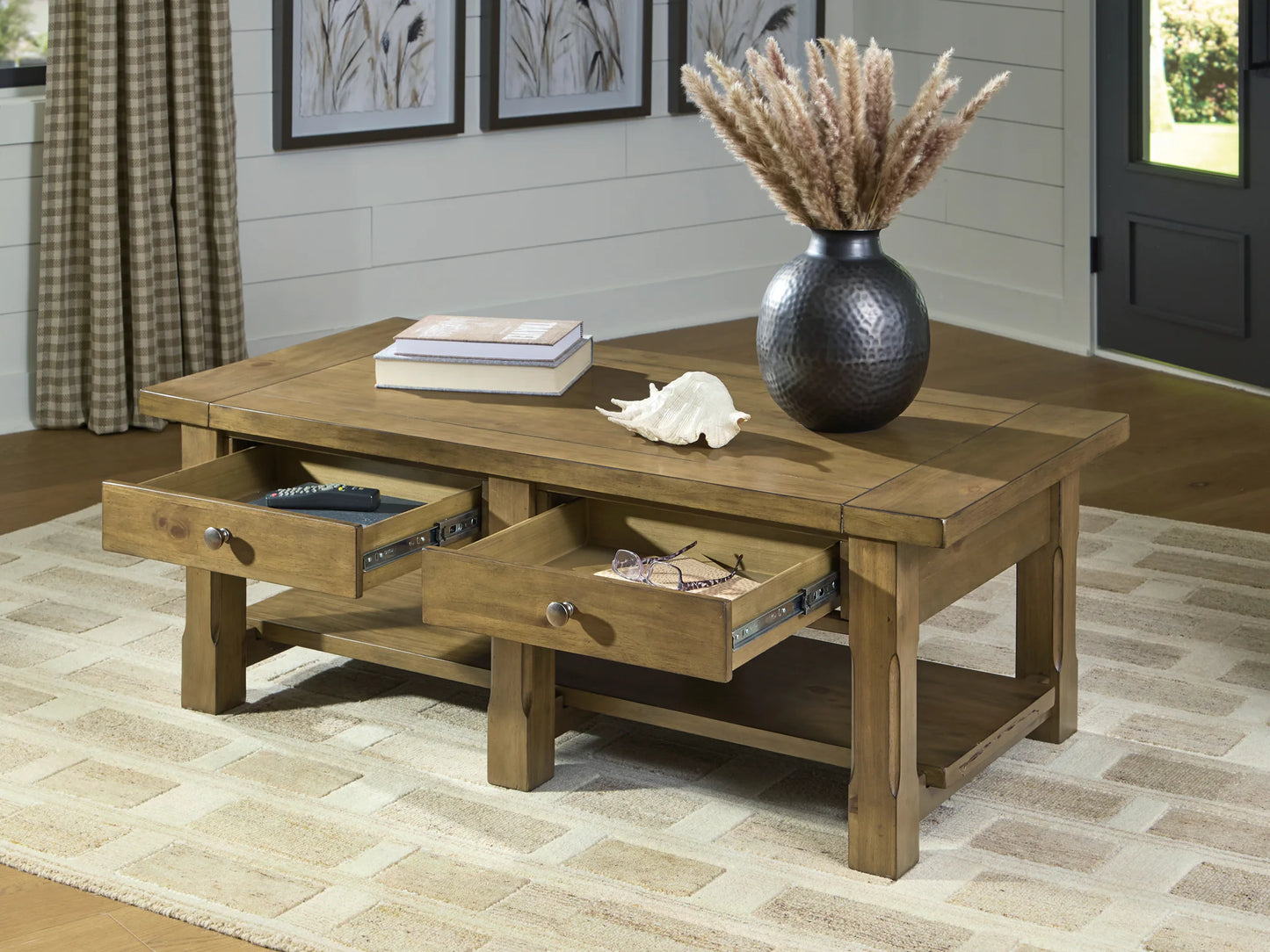 Vandenmore - Medium Brown - Rectangular Cocktail Table