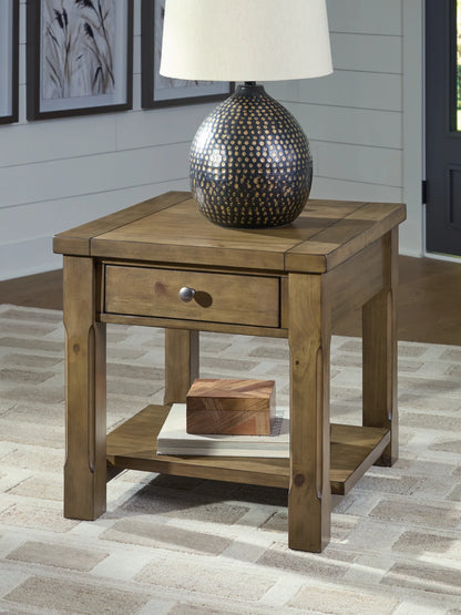 Vandenmore - Medium Brown - Rectangular End Table