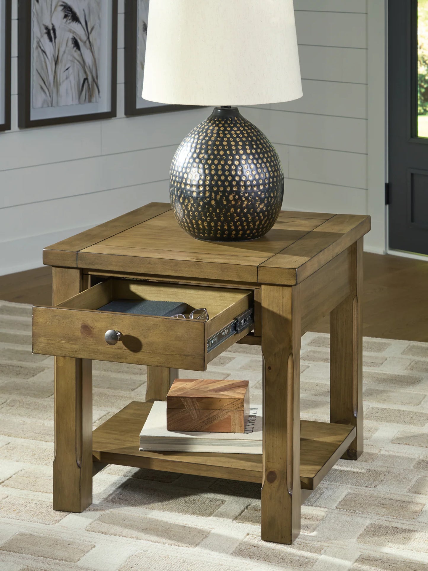 Vandenmore - Medium Brown - Rectangular End Table