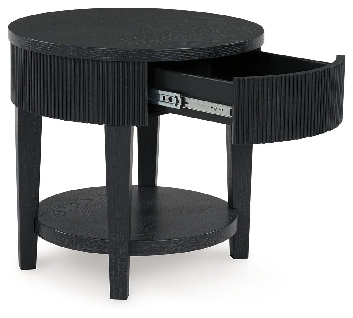 Marstream - Black - Round End Table-2