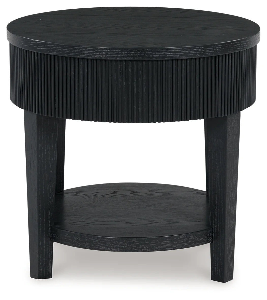 Marstream - Black - Round End Table-3