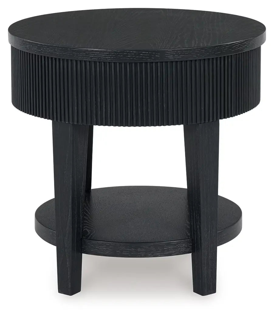 Marstream - Black - Round End Table-4