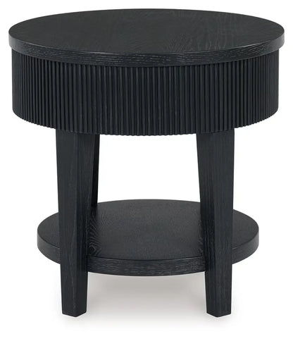 Marstream - Black - Round End Table-4