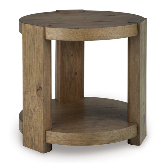 Flangren - Round End Table - Light Brown