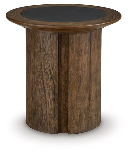 Dontayne - Round End Table - Warm Brown