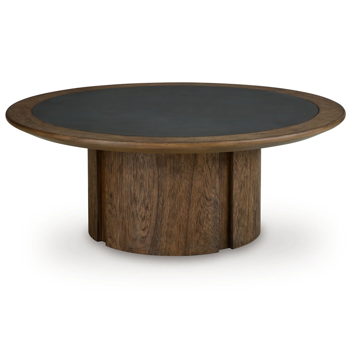 Dontayne - Round Cocktail Table - Warm Brown