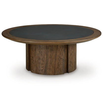 Dontayne - Round Cocktail Table - Warm Brown