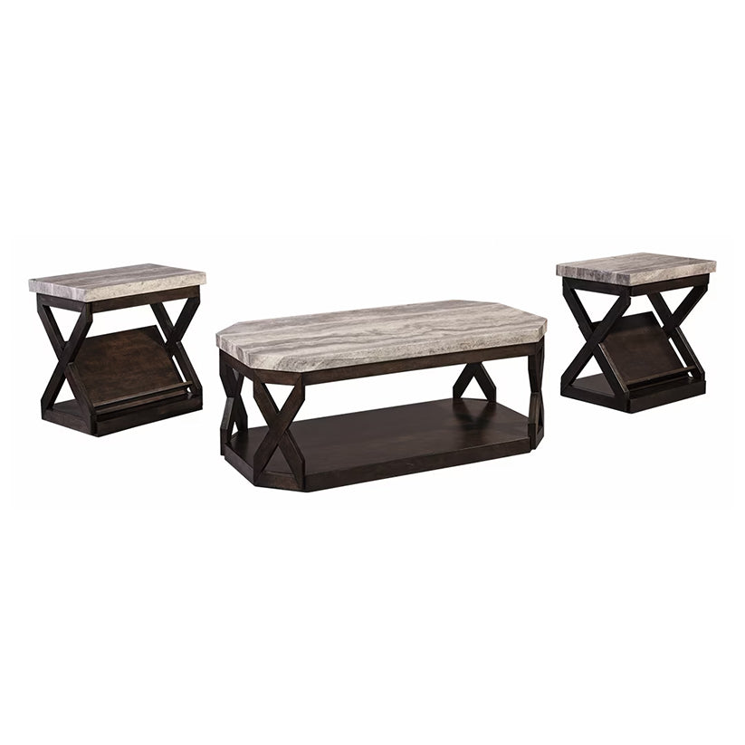 Radilyn - Grayish Brown - Occasional Table Set (Set of 3)