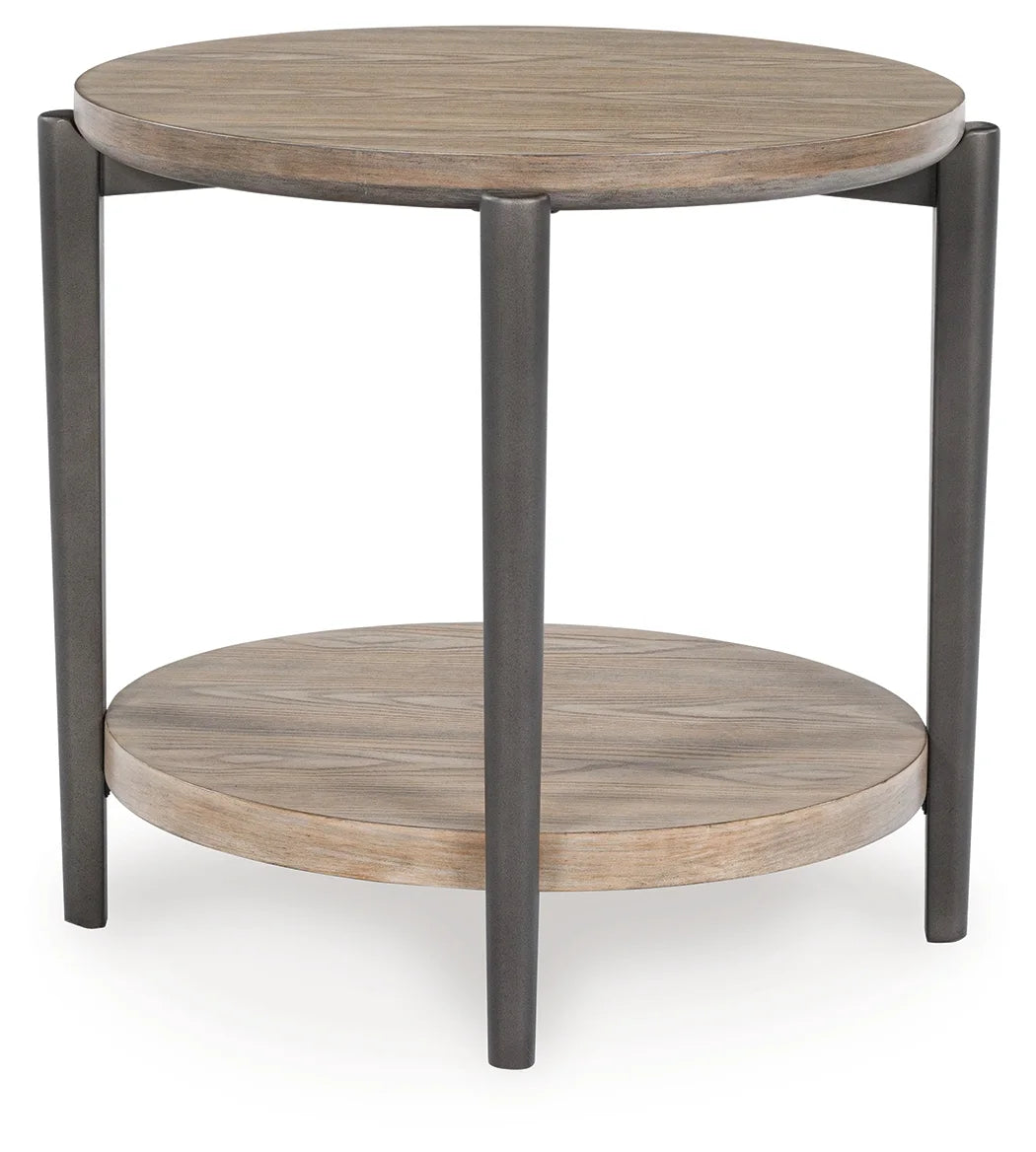 Dyonton - Light Grayish Brown - Round End Table-2