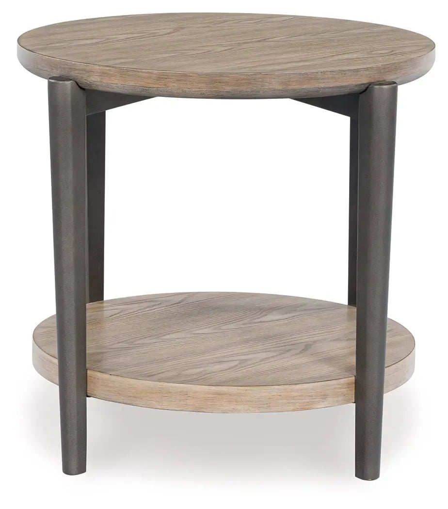 Dyonton - Light Grayish Brown - Round End Table-3