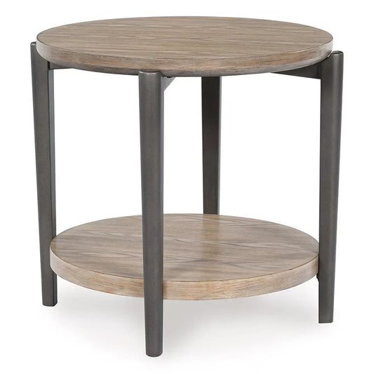 Dyonton - Light Grayish Brown - Round End Table