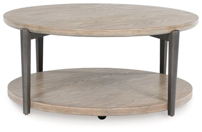 Dyonton - Light Grayish Brown - Round Cocktail Table-3