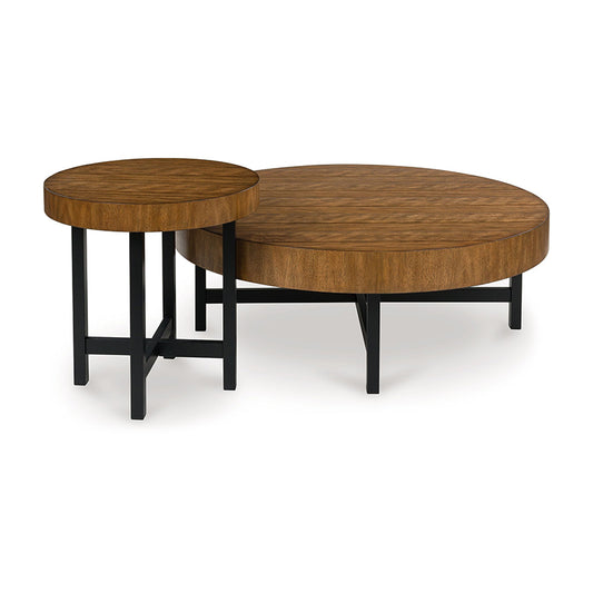 Steenlage - Brown / Black - Occasional Table Set (Set of 2)