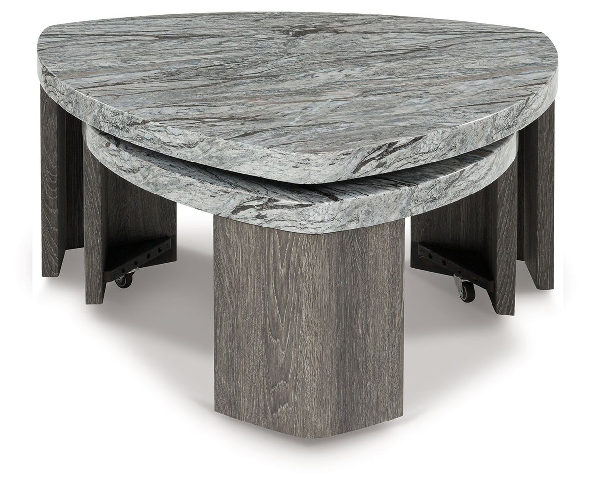 Grey Stack Table Surmour - Gray / Brown - Stacked Cocktail Table – Furniture Warehouse Ohio