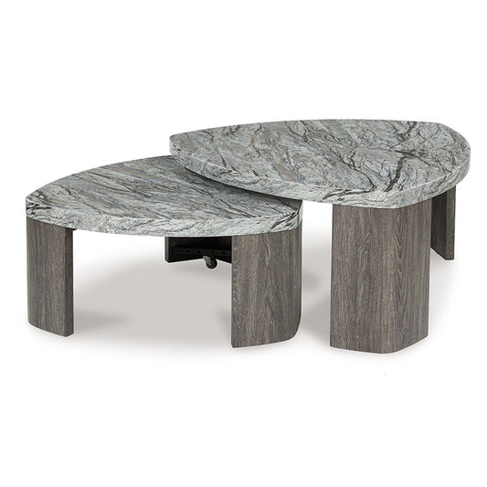 Surmour - Gray / Brown - Stacked Cocktail Table