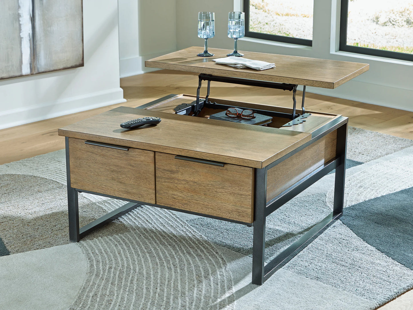 Montia - Lift Top Cocktail Table - Light Brown