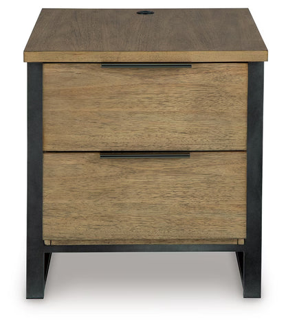 Montia - Rectangular End Table - Light Brown