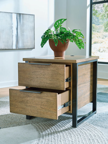 Montia - Rectangular End Table - Light Brown