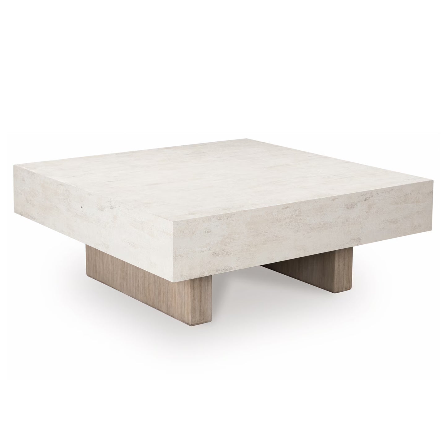 Jorlaina - Light Grayish Brown - Square Cocktail Table With Faux Cement Top