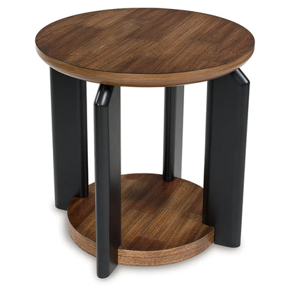 Kraeburn - Brown / Black - Round End Table